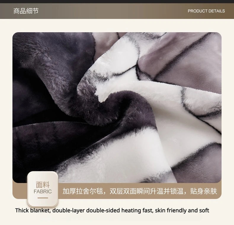 Double-layer Thick Plush Blanket Warm Skin Friendly in Winter Quilt Multiple Non Shedding Prints High Quality Bedding Article
