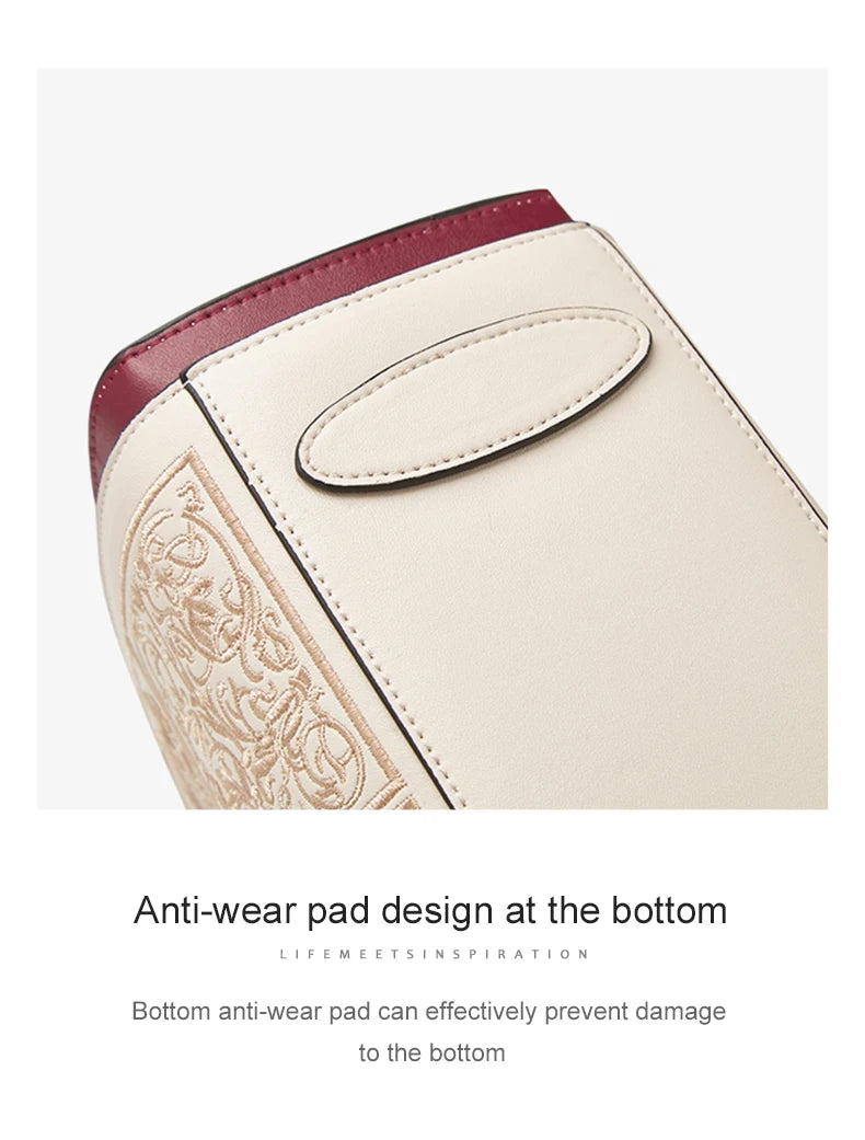 FOXER Split Leather 2025 Autumn Winter New Large Tote Handbag Women's Shoulder Bag Chinese Classic Embroidery Best Gift for Mom.