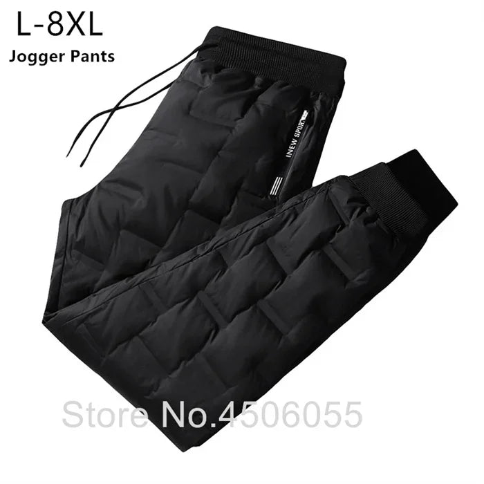 Winter Duck Down Pants Men Outdoor 8XL 7XL 6XL Plus Size Warm Padded Thicken Waterproof Thermal Trousers Windproof Male Jogger.