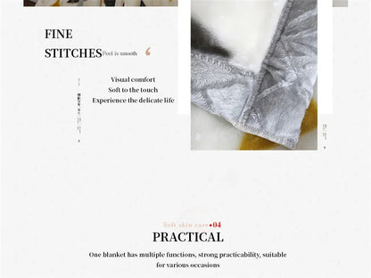 Double Layer Winter Thicken Raschel Plush Weighted Blanket For Bed Warm Heavy Blankets Throw Printed Flowers Fluffy Soft Carpet.