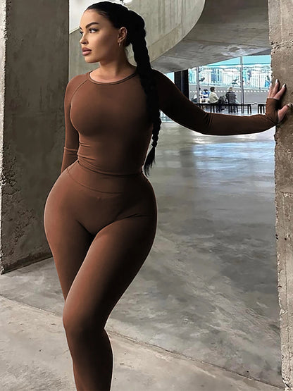 Dulzura Women 2024 Spring Autumn Long Sleeve Crop Tops Long Pants Two Piece Matching Sets Tracksuit Wholesale Items S3613114K.