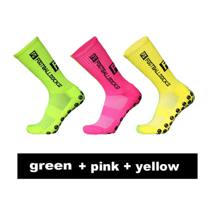 3/1Pair New Style FS Football Socks Round Silicone Suction Cup Grip Anti Slip Soccer Socks Sports Men Women Baseball Rugby Socks.