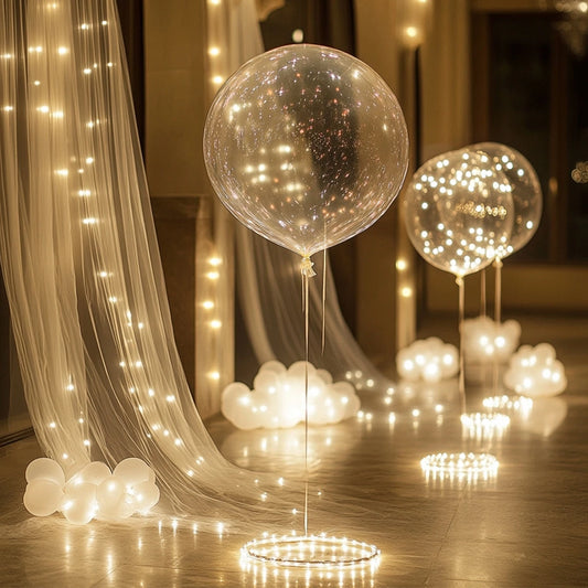 10 Stück LED-Leuchtballons, die im Dunkeln leuchten, transparente LED-Bobo-Luftballons mit Lichterkette für Geburtstag, Hochzeit, Party, Dekoration.