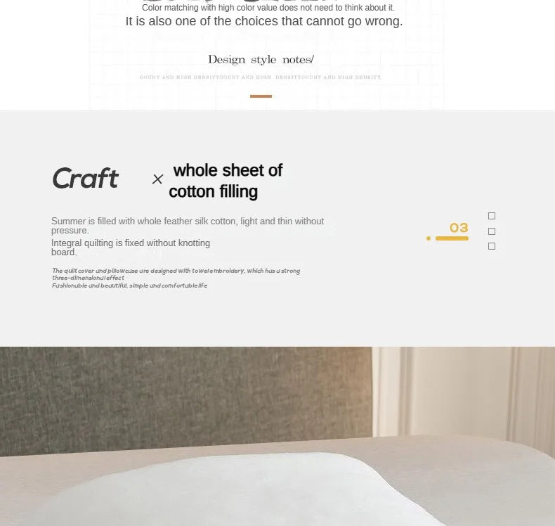 2025 new Japanese polyester cotton quilted summer quilt skin-friendly washable light luxury style solid color lightweight.