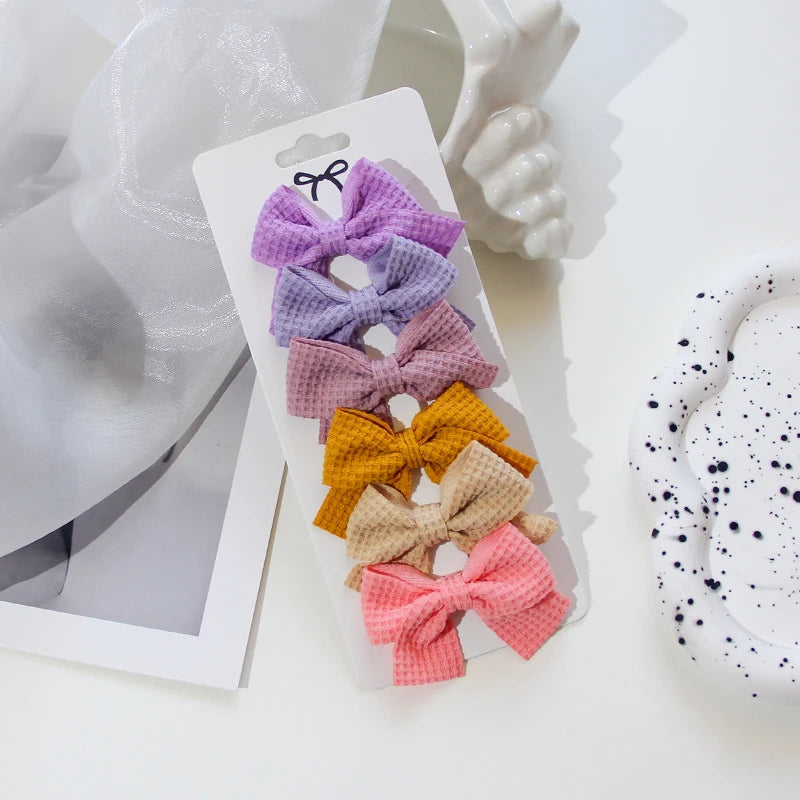 6/10Pcs/Set 2025 Fashion New Cute Ribbon Bowknot Hair Clips for Kids Handmade Baby Girls Hair Accessories.
