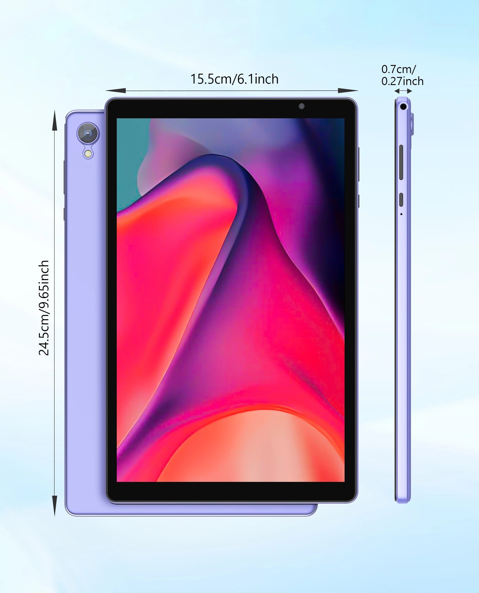 BAKEN 10-inch HD Display Android 14 Tablet, Quad-Core Processor, 4 (2+2)GB ROM + 32GB RAM, Bluetooth, Google Play.