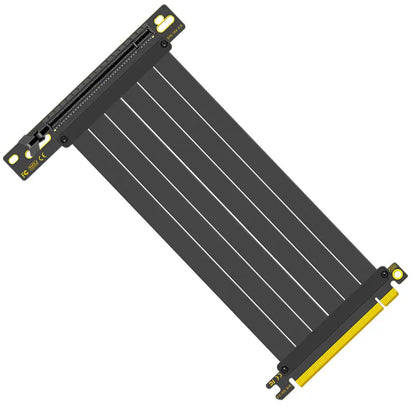 TEUCER PCI-E 4.0 X16 Riser Cable Video Card Extension Shielded Flexible 90° Mounting GPU Extension Cord Black/White.