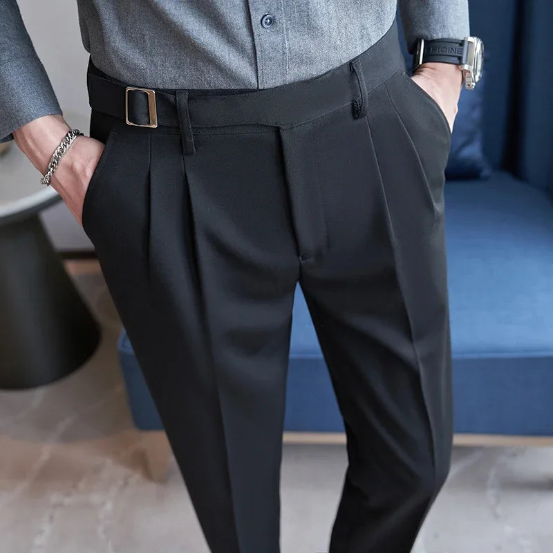 Navy Men's Suit Pants, White Black Trousers, Gray Khaki Pantalones Hombre Fashion Slim Male Pant, 28 29 30 31 32 33 34 36.