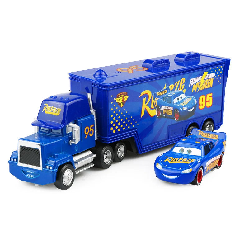 Disney Pixar Cars 2 3 Lightning McQueen Mack Uncle Jackson Storm Car Truck 1:55 Diecast Vehicle Metal Toys Gift for Children