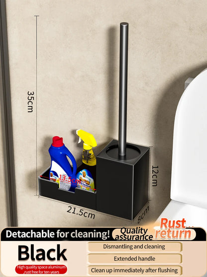 Kein Stanzen Badezimmer-Toilettenregal/Badezimmer-Wandbehang-Toilettenregal/Toilettenbürstenaufbewahrung