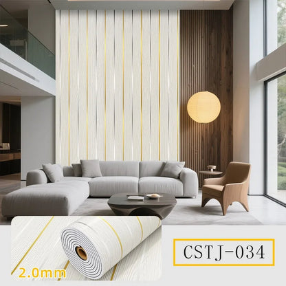Foam Wallpaper Wall Panel with Gold Studded for Kitchen Backsplash Bathroom Waterproof Aluminum Foil Bottom Stripe Wall Stickers