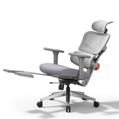 NEWTRAL NT002 Ergonomischer Bürostuhl mit Fußstütze, adaptiver Lordosenstütze, 3D Armlehne und Verstellbare Kopfstütze, Schreibtischstuhl aus Mesh für Büro