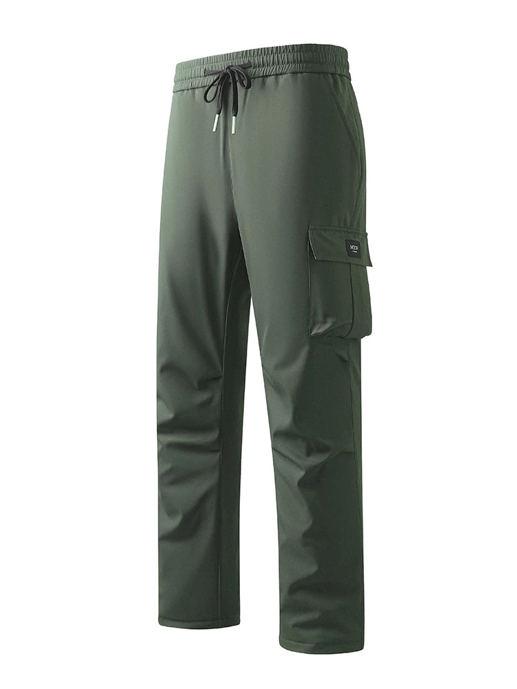 Winter Padded Pants Men 90% White Duck Down Padding Warm Cargo Pants Waterproof Windproof Snow Cold Thermal Down Trousers