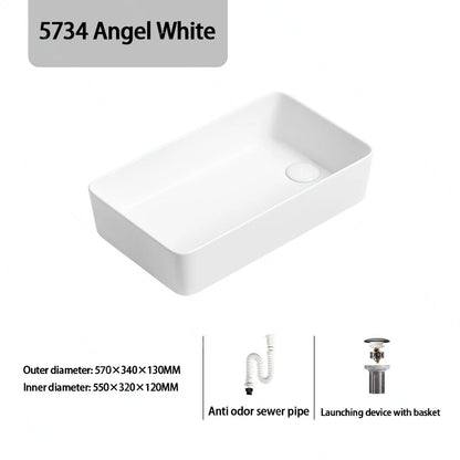 Luxuriöses Keramikgefäßwaschbecken, quadratisches Badezimmerwaschbecken, Arbeitsplatte, Kunstwaschbecken für Waschtischplatte, Keramik-Badezimmerwaschbecken für den Heimgebrauch