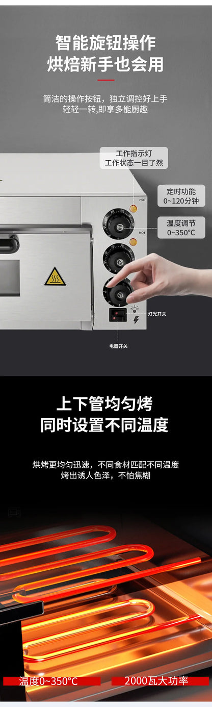 Einschichtiger Pizzaofen, Knopftyp, Elektroofen