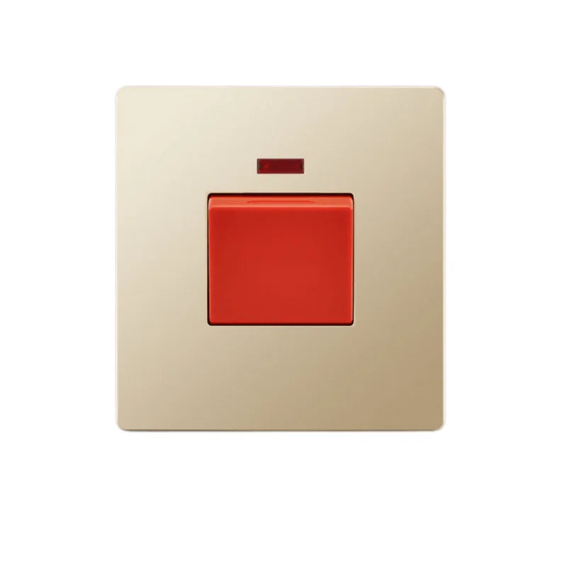 UK Standard 13A Gold USB Stecker Wandsteckdose Lichtschalter, 220V Universal 6-Loch-Doppelsteckdose mit 2,1A USB-Ladeanschluss