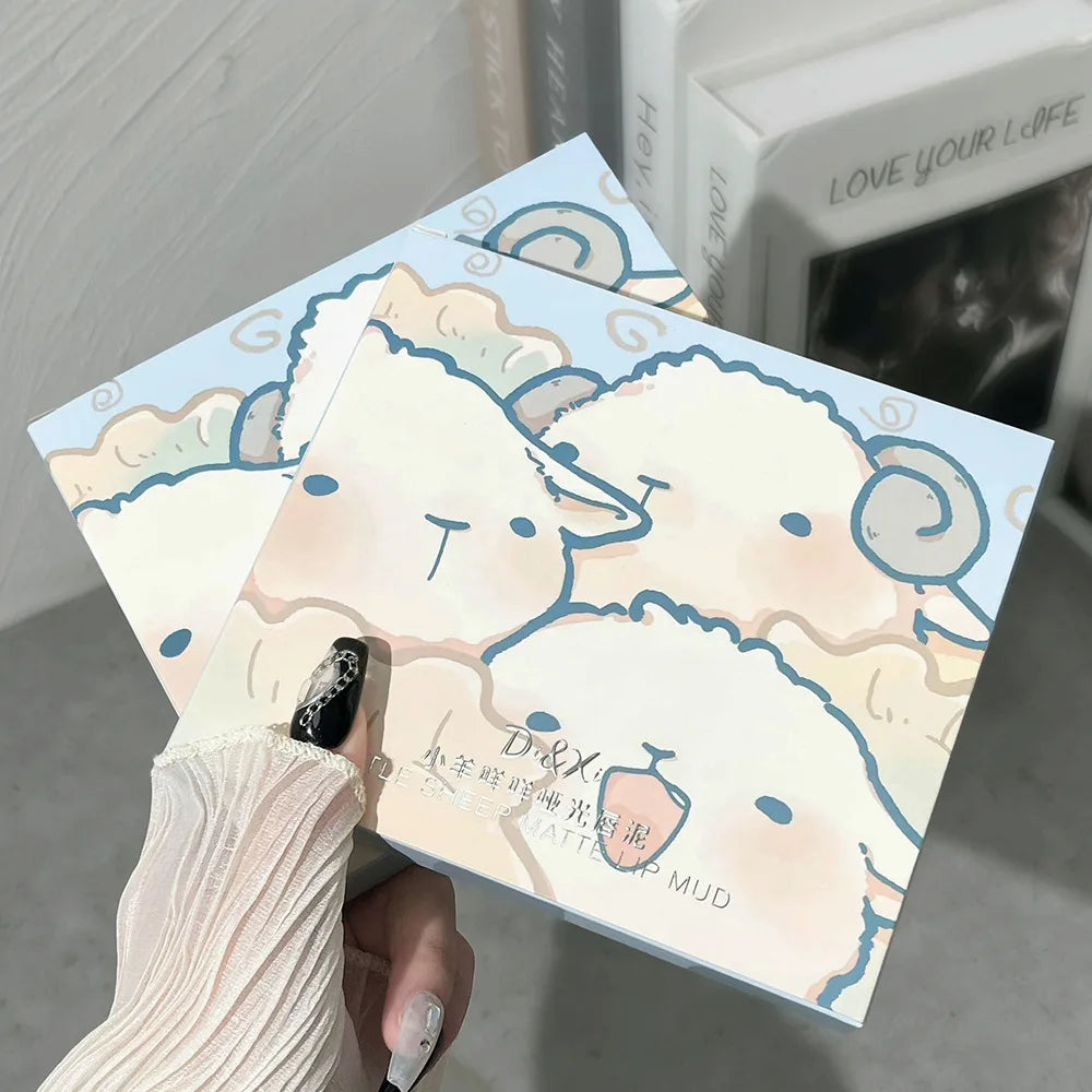 6 PCS Kawaii Lipsticks Set Free Shipping Korean Make Up Beauty Cosmetics Matte Lip Mud Waterproof Long lasting Makeup for women.