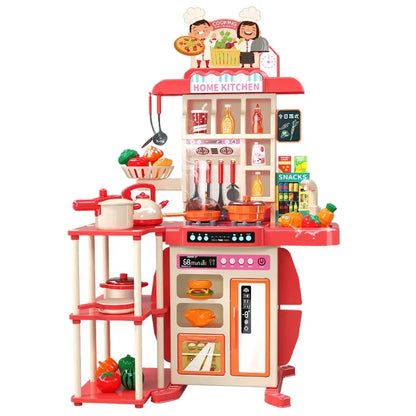 Children's Home Cooking Simulator Kitchen Set Kitchen Girls Cooking Spray Dining Table Toys Christmas Gifts.