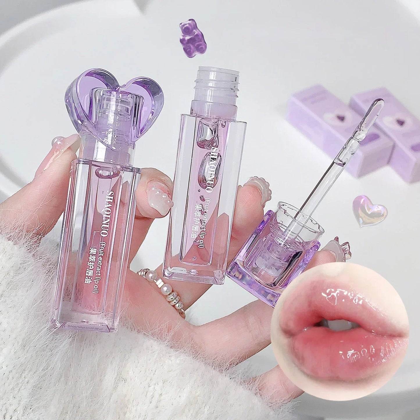 Plumping Jelly Lip Gloss Lasting Moisturizing Transparent Lip Oil Water Light Mirror Peach Lipstick Women Lips Makeup Cosmetics.