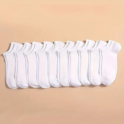 10/20/30/40/60 Pairs Of Unisex Solid Color Socks Comfy Breathable Soft Sweat Absorbent Socks For Daily And Outdoor Wearing.
