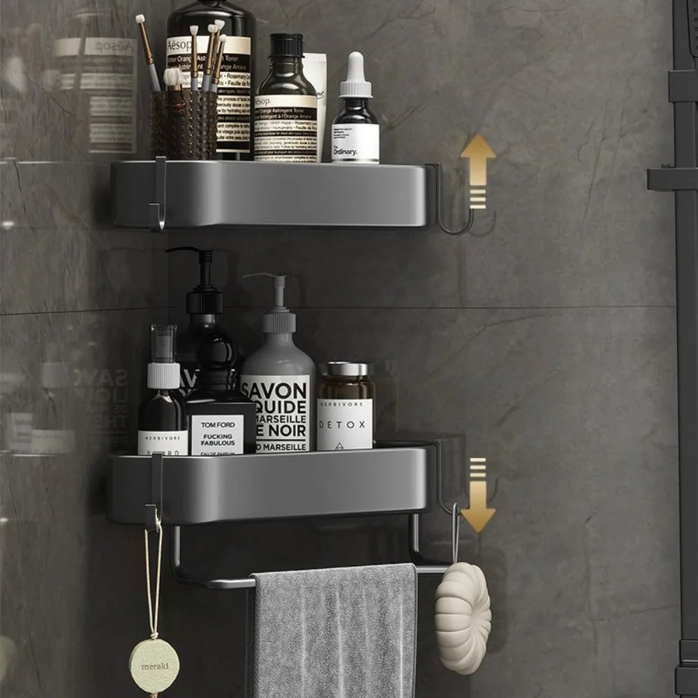 Regale aus Edelstahl für Badezimmer, Eckregal ohne Bohren, dreieckiges Aufbewahrungsregal für Küche, Badezimmer-Organizer, Badezimmer-Accessoires