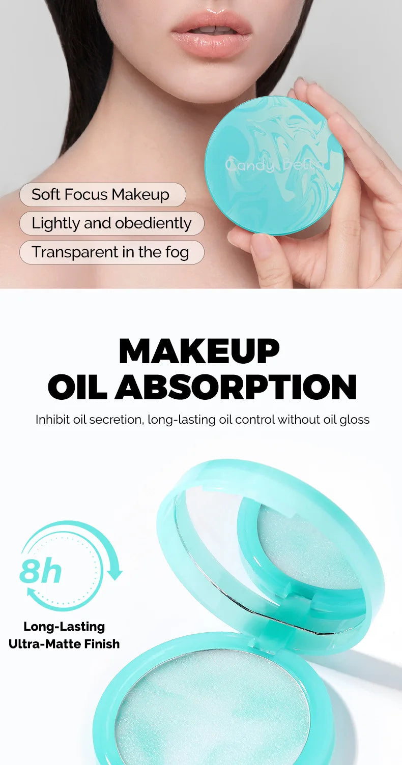 CandyBella Emerald Green Pressed Powder - Oil Control Finisher & Bronzer, Lightweight Invisible, Buildable Natural Contour, New!.