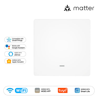 MOES Smart Lichtschalter EU WiFi Matter Button Fernbedienung kompatibel mit Alexa Google Home Apple Homekit Smartthings
