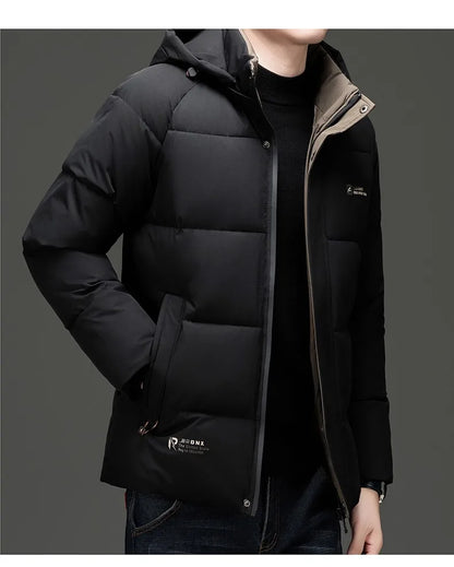 Top Grade Designer New Brand Men Parka Jacket Thick Casual Fashion Hooded Cropped Windbreaker Quilted Bubble Coats  Mens Clothes