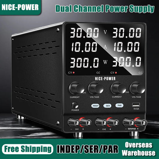4 in 1 Lab Dual Power Supply 3 Model PAR/SER/INDEP Adjustable Power Source 30V 10A 60V 5A Voltage Stabilizer Switching USB 5V 2A.