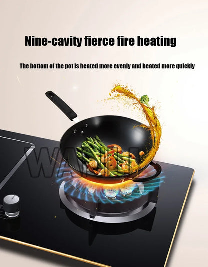 7.0KW Household Single-Burner Gas Stove/Single Induction Cooker/Electric Dual Purpose Stove/Toughened Glass Panel.