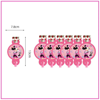 Disney Minnie Mouse Birthday Party Decoration Pink Minnie Paper Cups Plates Napkin Tablecloth Tableware Balloosn Baby Shower Kid