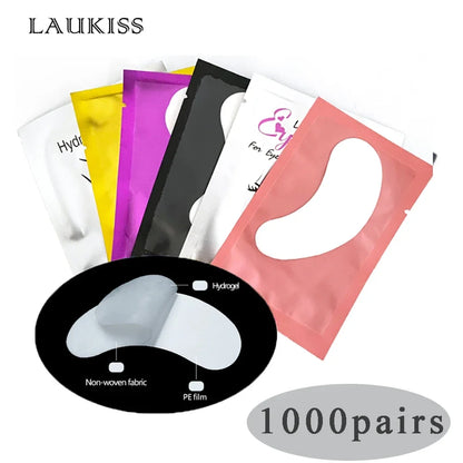 50/500/1000pcs Hydrogel Patches for Eyelashes Building Eyelash Extension Under Eye Pads Lash Stickers Tools Wholesale LAUKISS.
