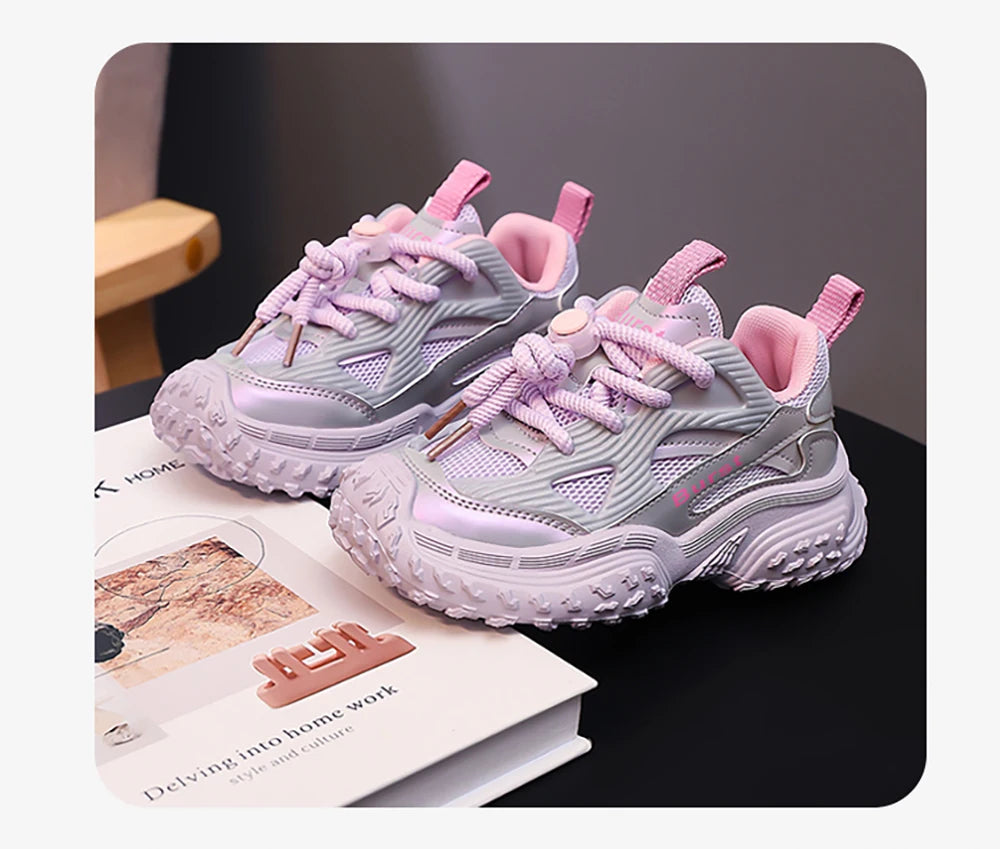 2025 Autumn Sport Shoes For Children PU Leather Waterproof Kid's Sneakers Anti-slippery Breathable Boy's Girl's Running Shoes.