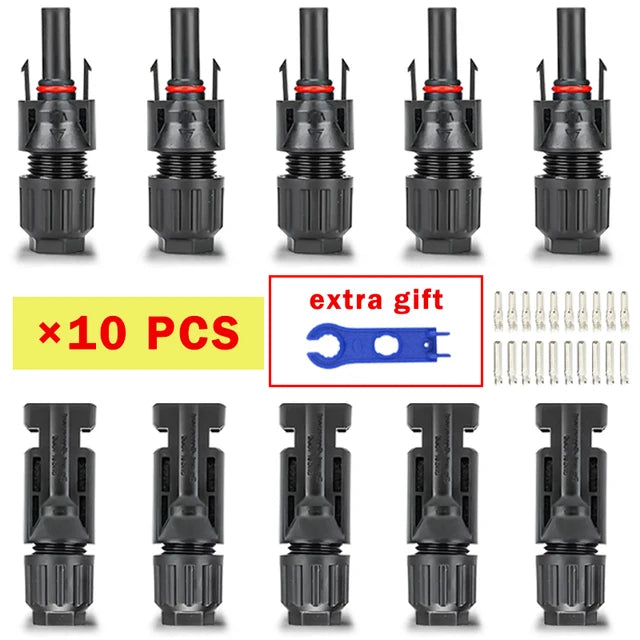 10/20/50/100/300/400PCS Photovoltaic Solar Connector Kit Plug 1000V 30A connectors for solar panels PV/MC Cable 2.5/4/6mm²