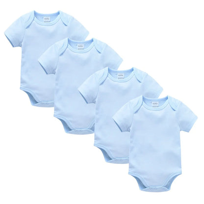 Kavkas 4 Teile/los Baby Mädchen Jungen Body 0-24 Monate Kurzarm 100 % Baumwolle Solide Weiß Neugeborene Kleidung.