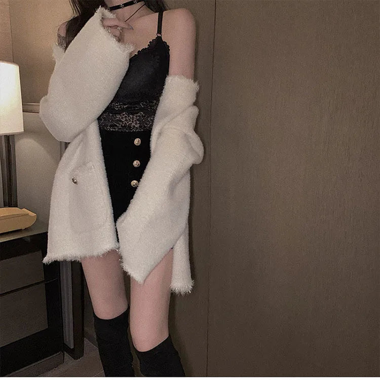 Autumn Winter High Waist Velvet Wide Leg Shorts Women Chic Double Breasted Short Pants Fashion Sexy Bottoms Casual Ropa Mujer