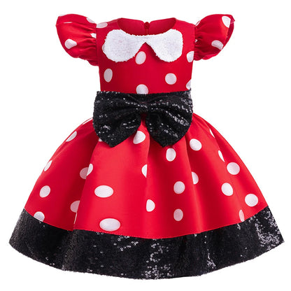Disney Mickey Minnie Maus Polka Dot Cosplay Baby Mädchen Jungen Kostüm Kinder Maskerade Kleidung Kinder Halloween Karneval Kleid