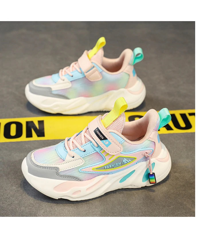 Fashion Children Shoes Girls Sneakers School Sports Summer Mesh Breathable For Kids Tennis Casual Shoes.