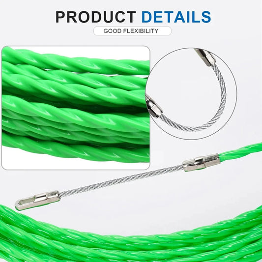 4.2mm Cable Push Puller Fiberglass Duct Rodder Fish Tape Electrical Wall Wire Cable Guide Device Aid Tool 5/10/15/20/25/30M.
