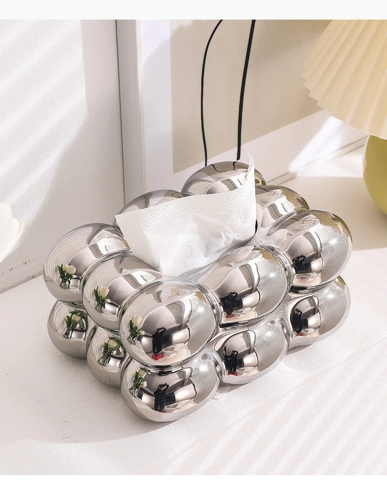 Ceramic Tissue Box Candy Drawer Napkin Paper Drawer Tray Household Storage Dining Table Tissue Box.