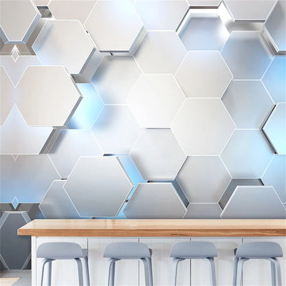 Benutzerdefinierte papel de parede 3d hintergrund Geometrische figur beule tapete friseur büro rezeption wand papier heimwerker
