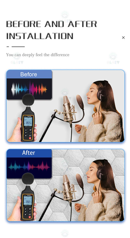 Sound Absorbing Wall Panels Hexagon 6 Pcs Bedroom Acoustic Insulation Sound-absorbing Panels Decor Acoustic Absorption Panel