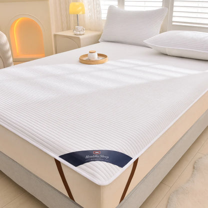 1pc Striped Waterproof Mattress Protector, Comfortable Mattress Cover, Soft and Breathable  for Single/Double Beds.