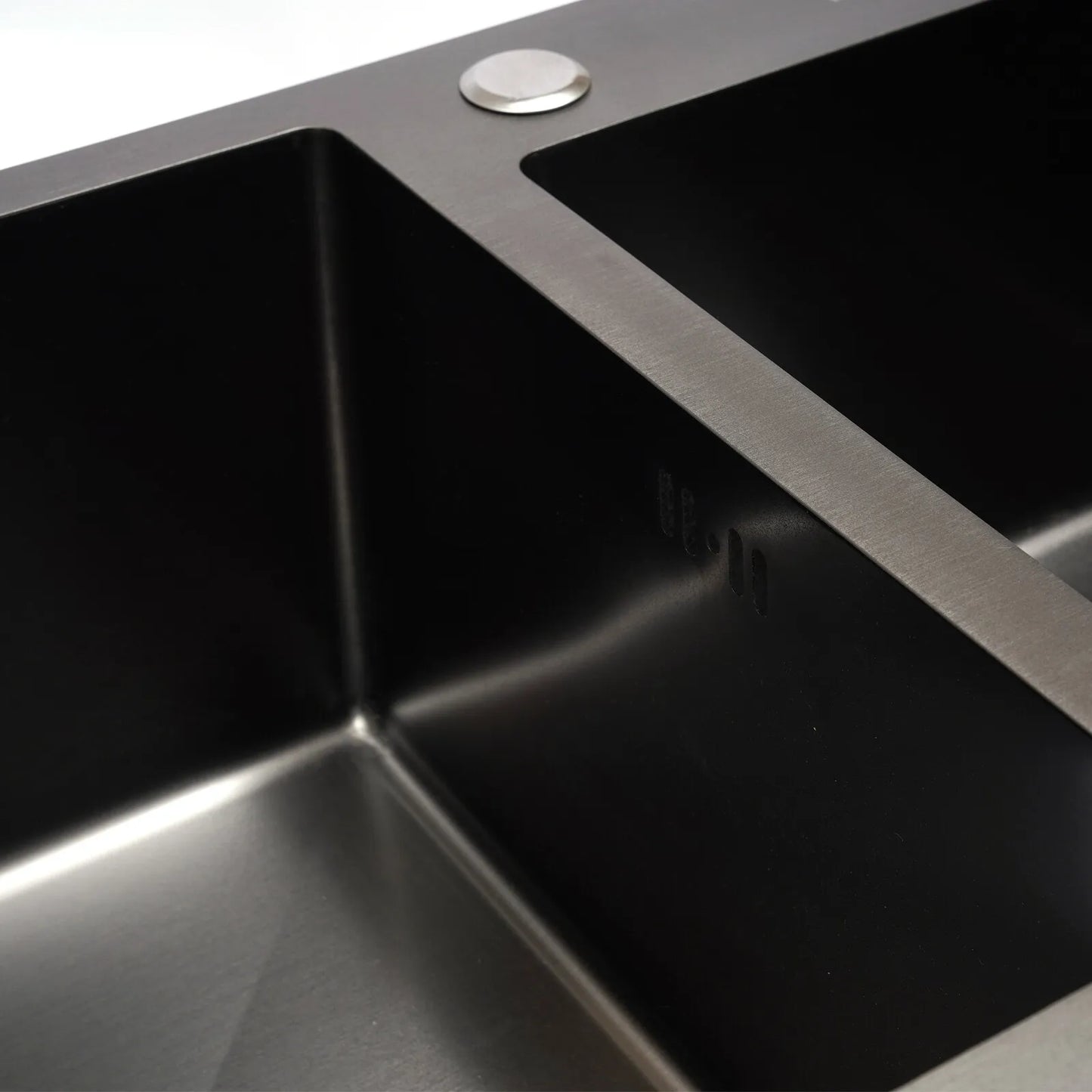 Black King Edelstahl Doppelschüssel Küchenspüle Inset Korb Abtropffläche Seifenspender