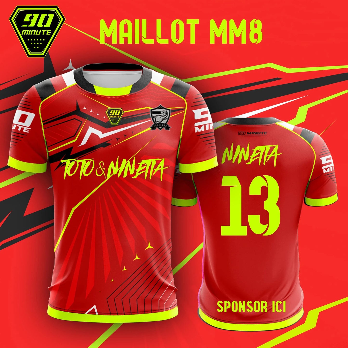 2025 New Summer Men's T-Shirt Maillot 90 Minute Toto & Ninetta Double Side Print Short Sleeve Oversize Breathable Quick Dry Tops.