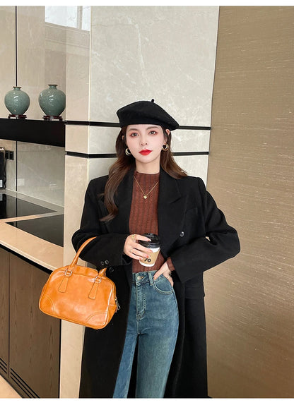 2025 gestrickte Pullover Dicke Warme Rollkragenpullover Frauen Tops Gefüttert Pullover Herbst Winter Streetwear Jersey Strickwaren Jumper