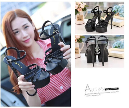 New 2024 Summer Fashion Sandals Sexy Open Toe 15CM High Heels Party Dress Wedding Nightclub Women Shoes Platform Stripper Heels.