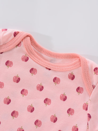 4PCS Neugeborenen Strampler Kurzarm Rundhals Cartoon Tier Blumen Drucken Body Onesies Für Baby Jungen Und Mädchen Kleidung