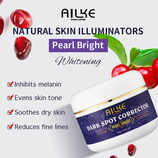 AILKE Double Glutathione Dark Spots Remover Face Cream, For Armpit, Elbows, Legs, White Spots, Age Spots, Sun Spots, Freckles.