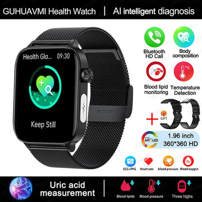 2025 New ECG+PPG Monitoring Smart Watch Women Blood pressure Blood Lipid Uric Acid Women Menstrual Health Tracker Smartwatches